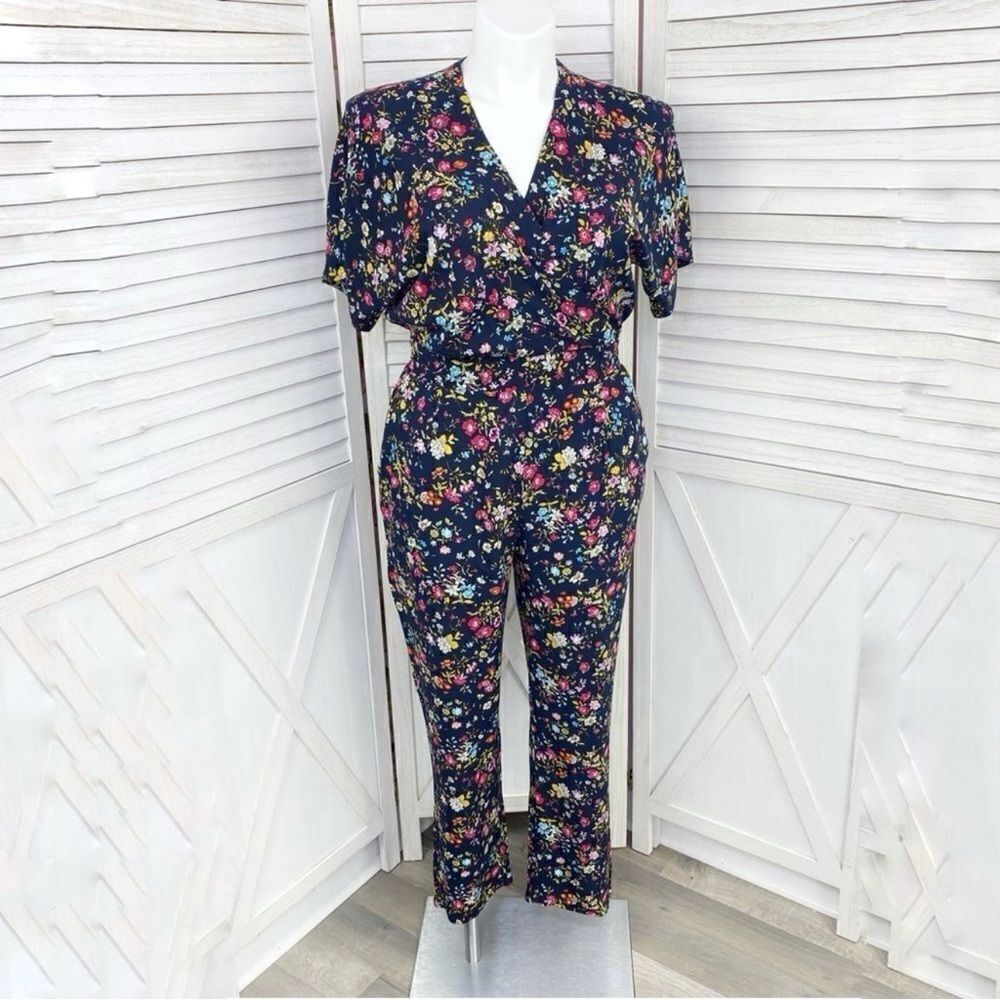 ASOS Uttam Boutique Floral Jumpsuit‎ Blue Multi Large